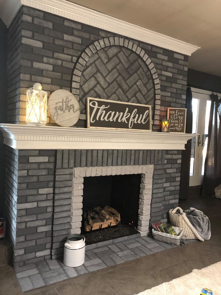 Fireplace Makeover Grey Paint The Happy Farmhouse
