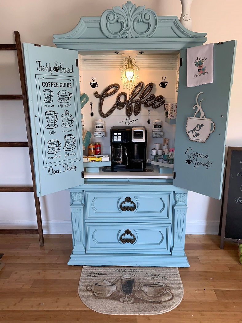 How to Turn an Armoire into a Coffee Bar
