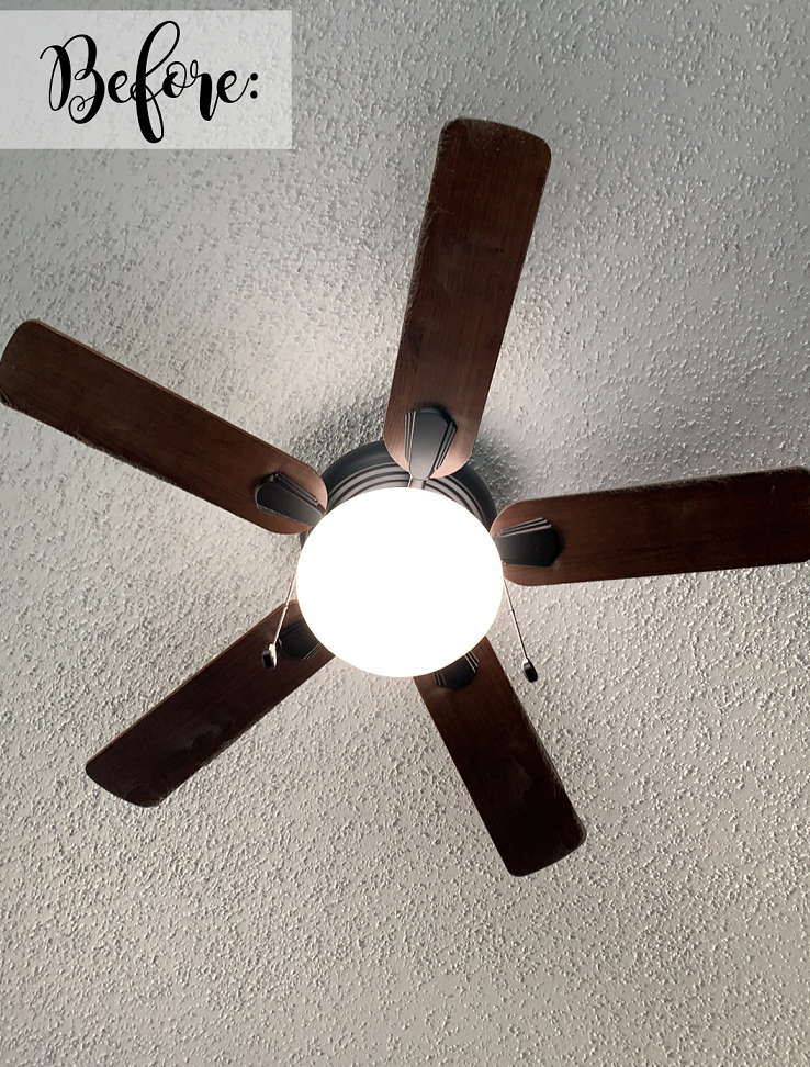 How To Update Ceiling Fan Blades With, Ceiling Fan Makeover Before And After