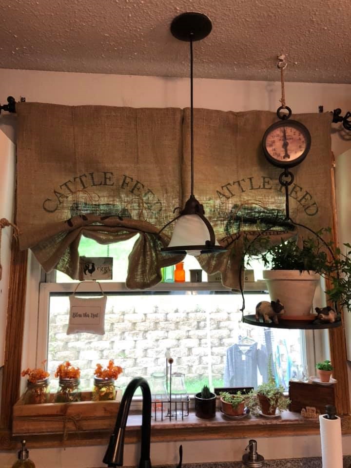Make Burlap Sack Curtains for Your Kitchen