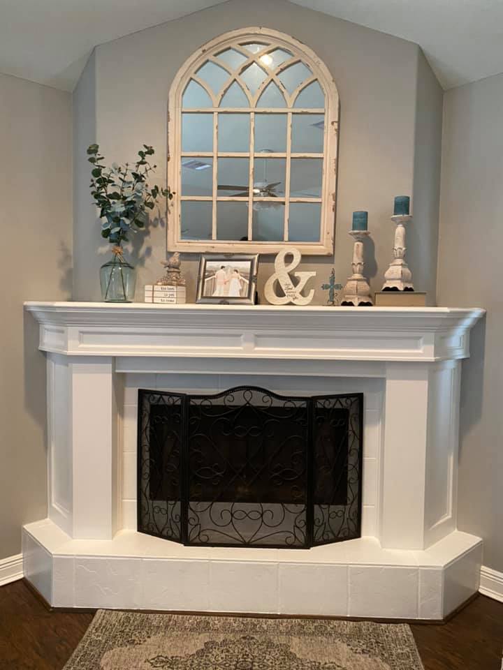 White Painted Fireplace Makeover