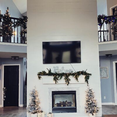 Tall Shiplap Fireplace Makeover