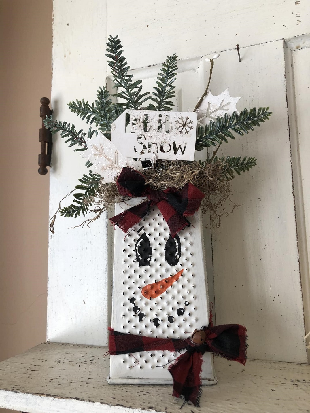 Cheese Grater Snowman Decoration
